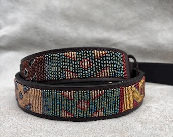 Purple and black handmade high quality beaded leather masaai maasai Masai belt with free shipping world wide
