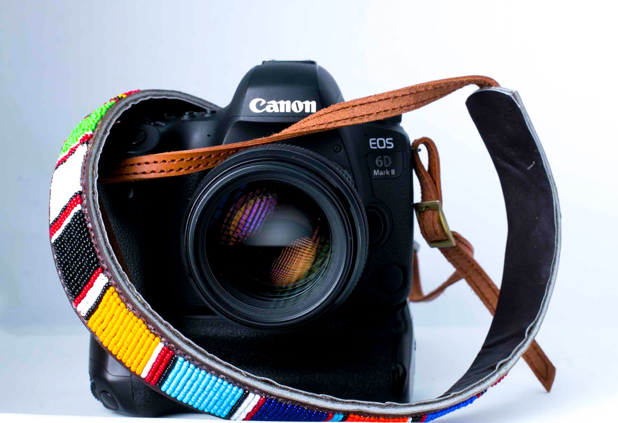 Custom Leather Camera Strapbeaded Camera Strapdslr Strap Etsy