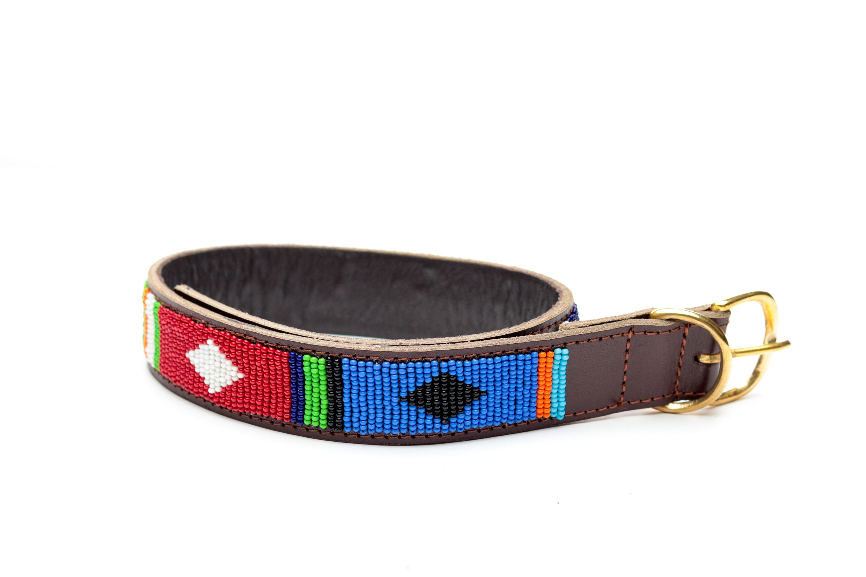 Leather Dog Collar Bead Dog Collar Maasai Dog Collar Dog Etsy