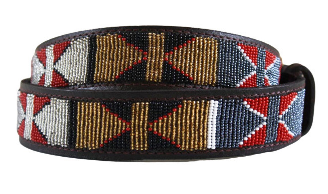 Masai Belt Leather Belt Beaded Belt Handmade Belt Maasai - Etsy