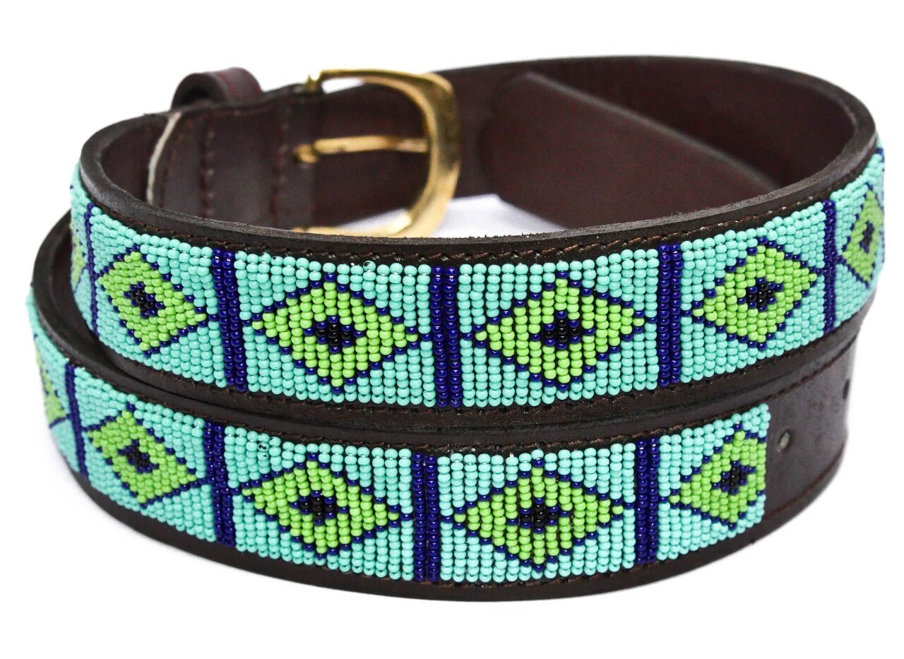 Masai Belt Leather Belt Beaded Belt Handmade Belt Maasai Etsy