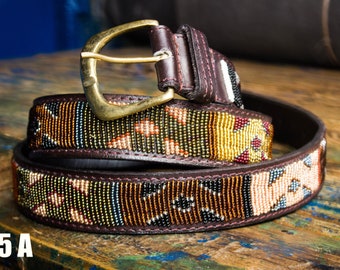 Masai belt, Leather belt, Beaded belt, Handmade belt, Maasai beaded leather belt, African beaded belt, Men belt, Casual belt, Boho belt,