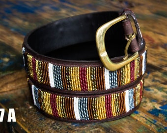 Masai belt, Leather belt, Beaded belt, Handmade belt, Maasai beaded leather belt, African beaded belt, Men belt, Casual belt, Boho belt,