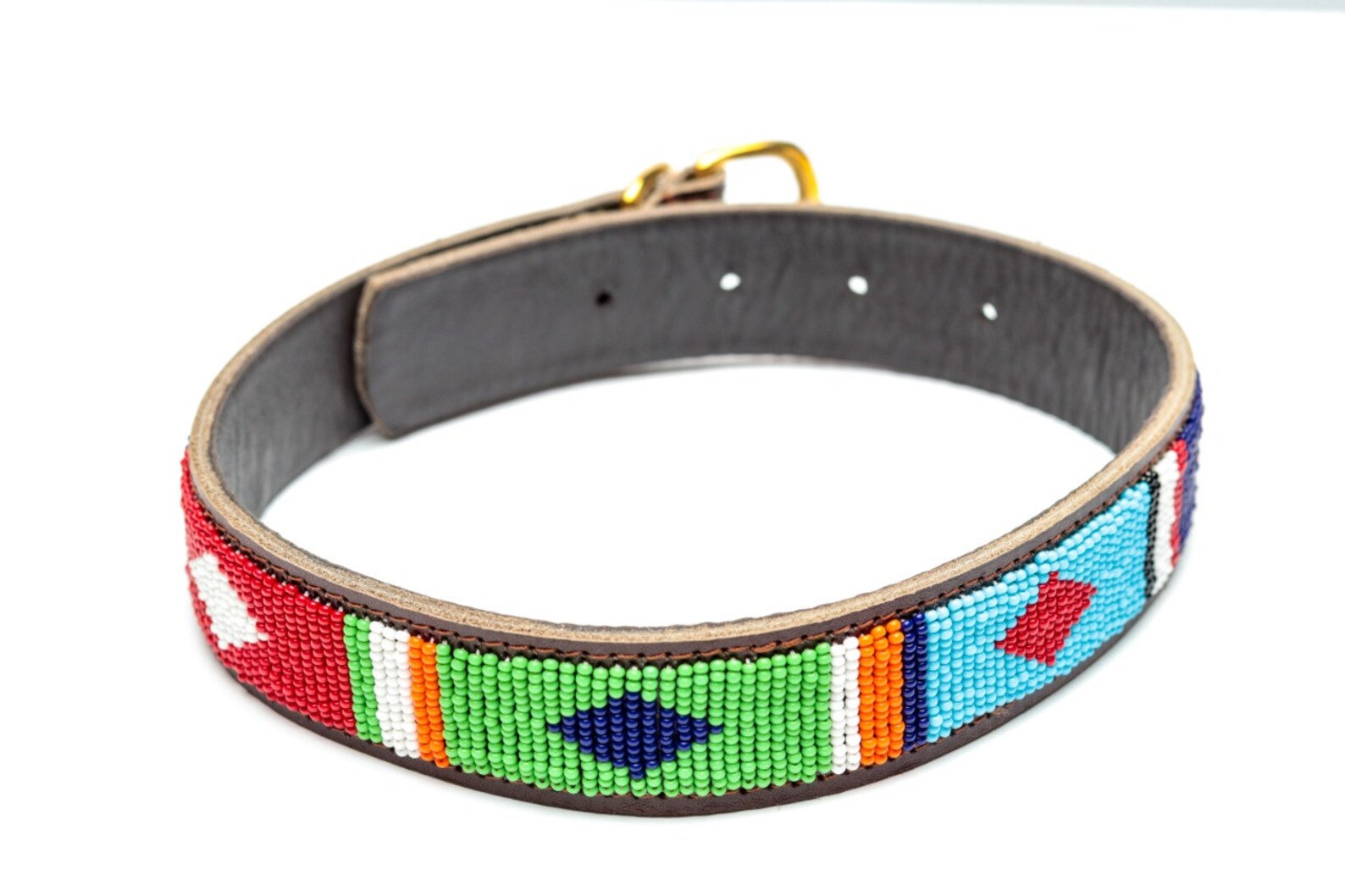 Leather Dog Collar Bead Dog Collar Maasai Dog Collar Dog Etsy