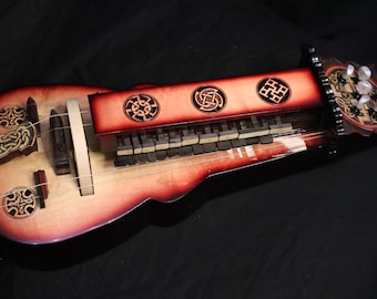 Hurdy-gurdy. Viking age. Lyre. Chromatic. 23 keys. 6 strings. original handmade. gift.