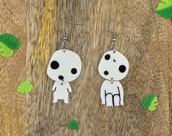 Kodama Earrings • Princess Mononoke • Tree Spirit • 8 stickers included