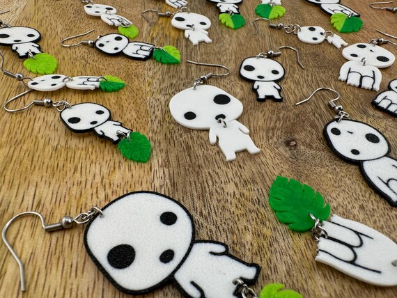 木霊ピアス • もののけ姫 • 木の精霊 • ステッカー8枚入り - Etsy 日本