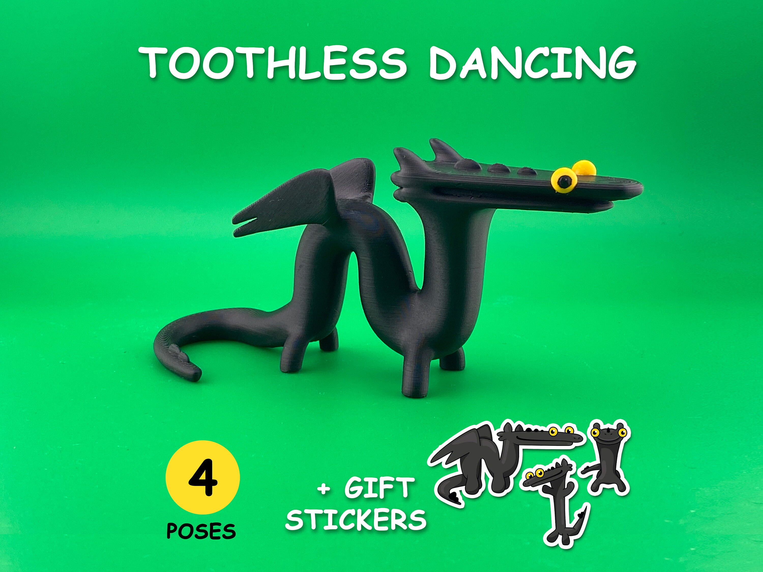 Dancing Toothless and Stickers - Popular Meme Dragon. Pose 3 - Etsy