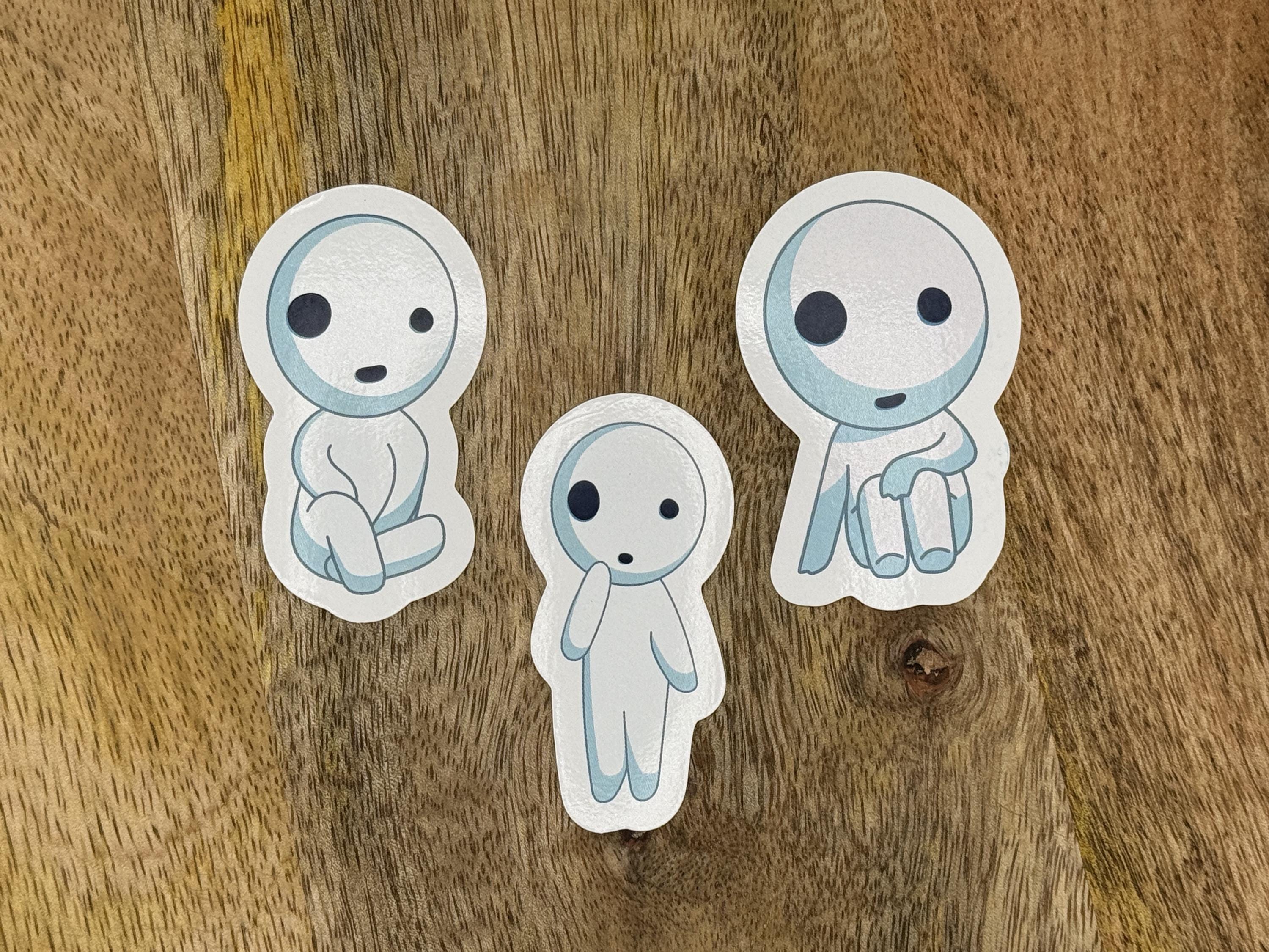 木の葉付きコダマイヤリング • もののけ姫 • 木の精霊 • ステッカー8枚