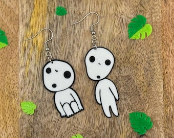 Boucles d'oreilles Kodama • Princesse Mononoké • Esprit de l'arbre • 8 autocollants inclus