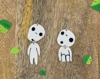 Kodama Earrings • Princess Mononoke • Tree Spirit • 8 stickers included