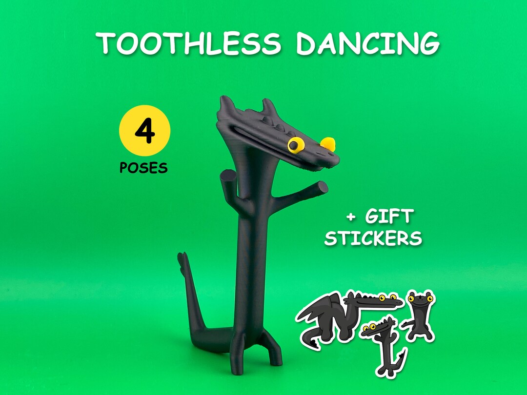 Dancing Toothless Dragon: Figure and Gift Stickers, Popular Meme - Pose ...