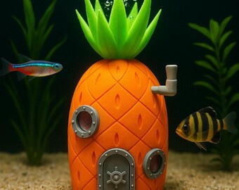スポンジボブハウス - パイナップル水槽のバブルジェネレーター - Etsy