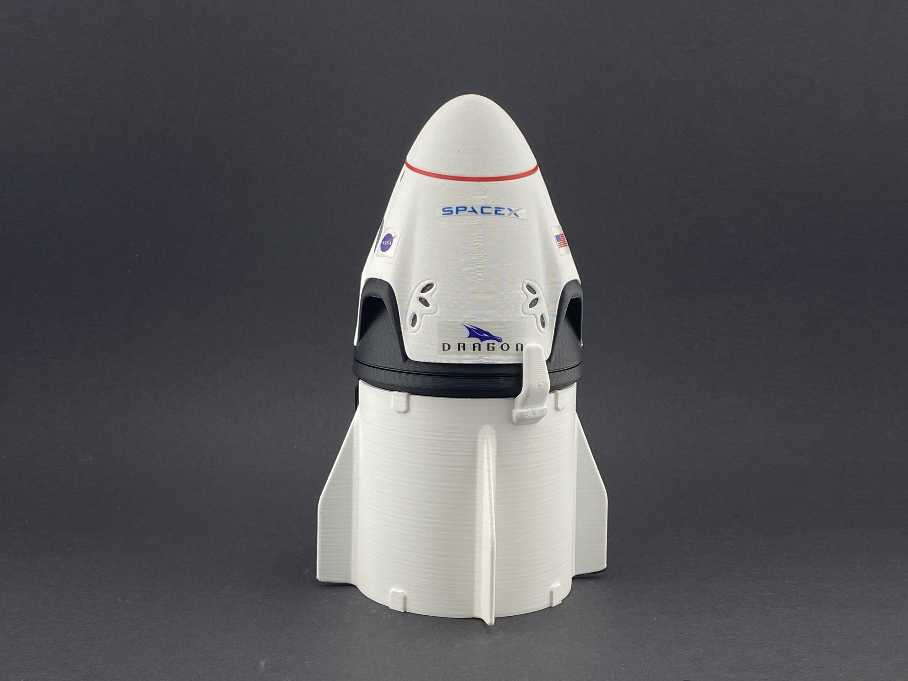 SpaceX Crew Dragon Capsule Model With Stand – 2d3d Pre-Built Replica, Multicolor, UK Seller, Fast Shipping