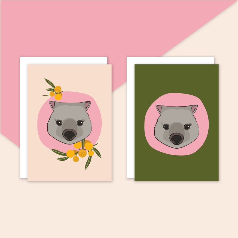 Wombat Australian Greeting Card Blank Inside