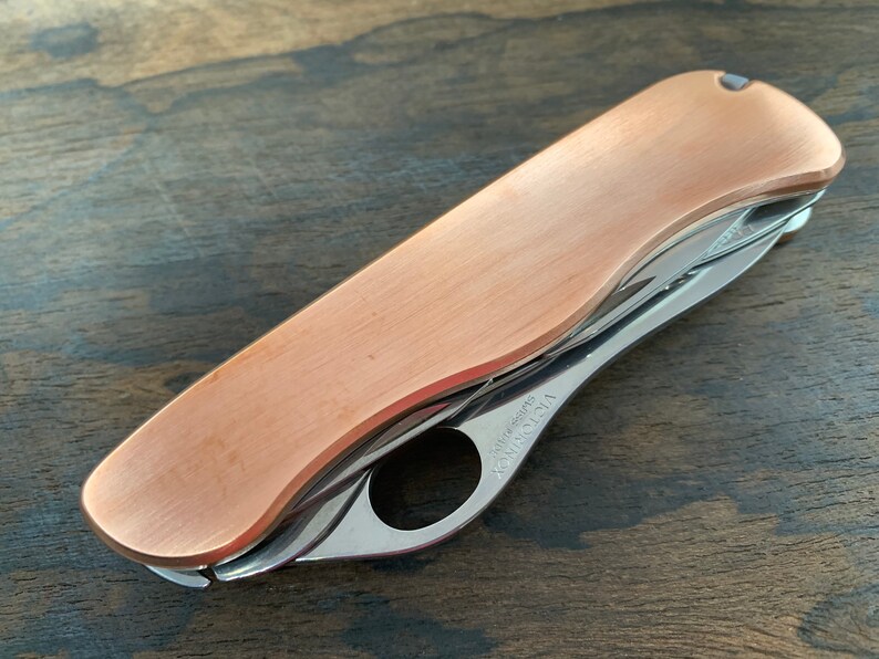 111mm brushed Copper Swiss Army Knife Scales Victorinox scales Etsy