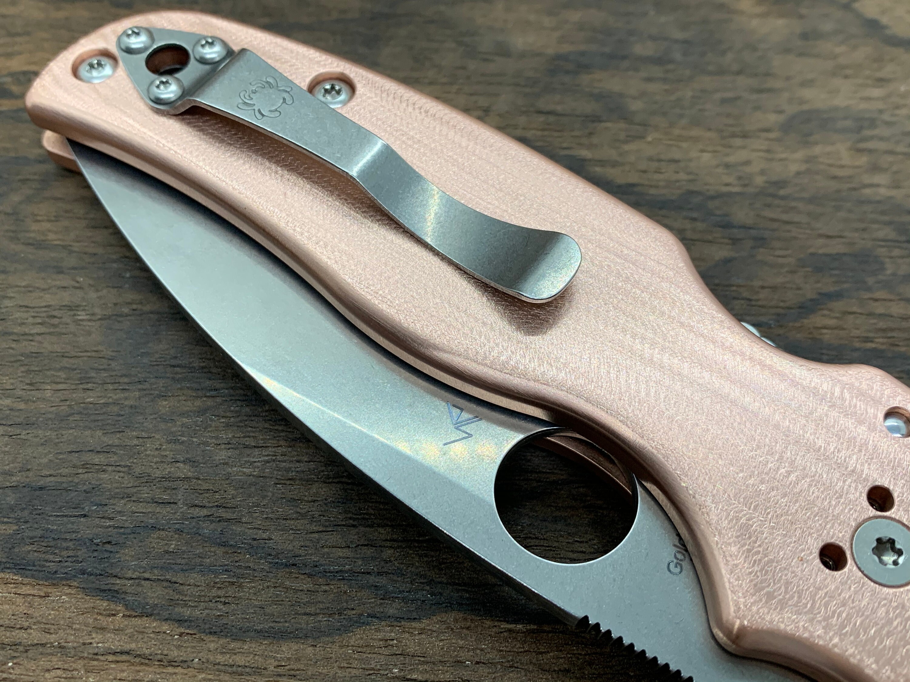 Deep Brushed Copper Knife Scales for SHAMAN Spyderco Folding Etsy