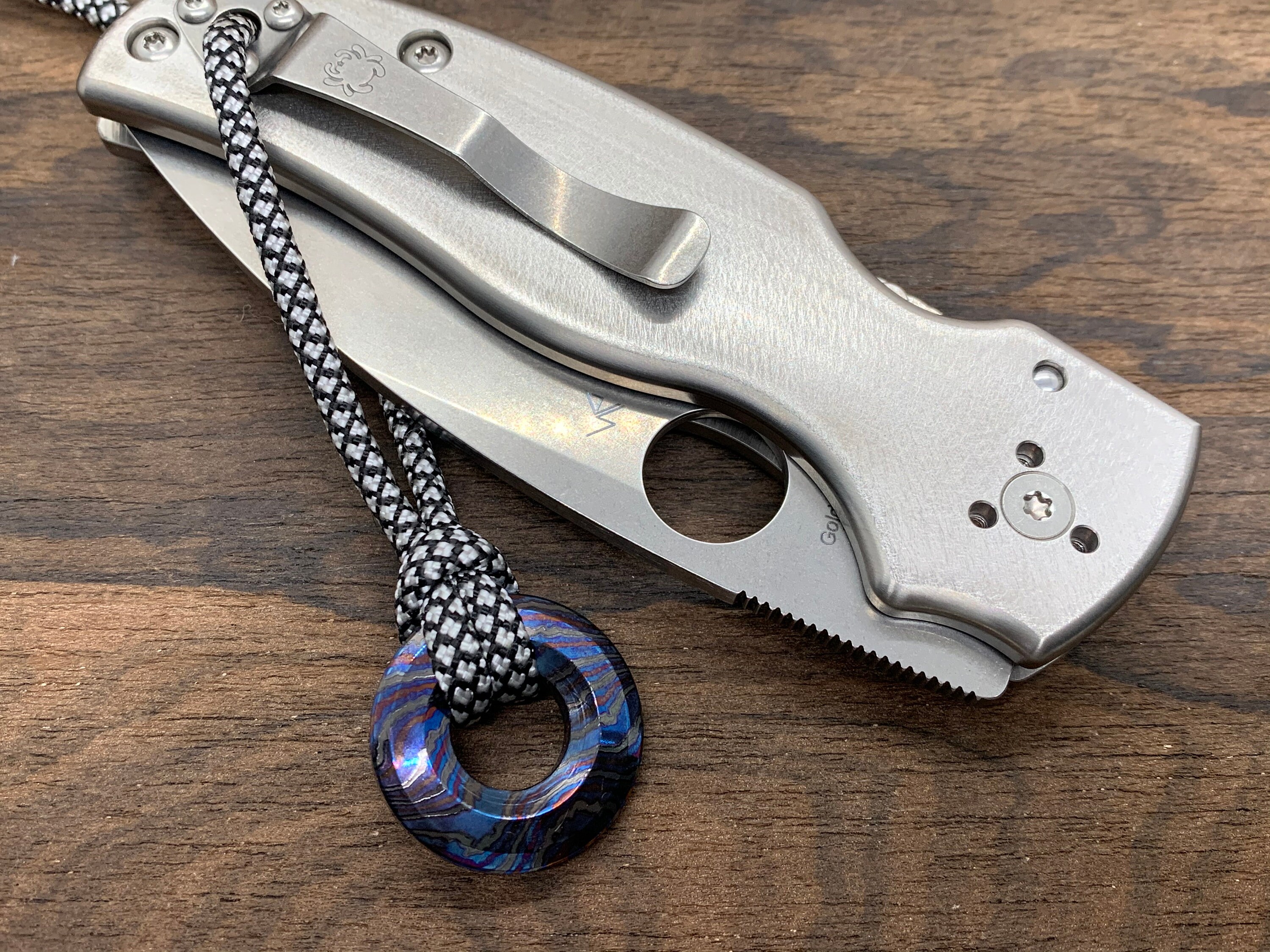 Deep Brushed Titanium Knife Scales for SHAMAN Spyderco Folding Etsy