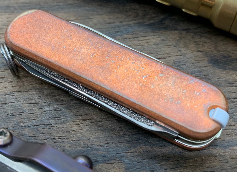 58mm Tumbled Copper Swiss Army Knife Scales Victorinox Scales Etsy