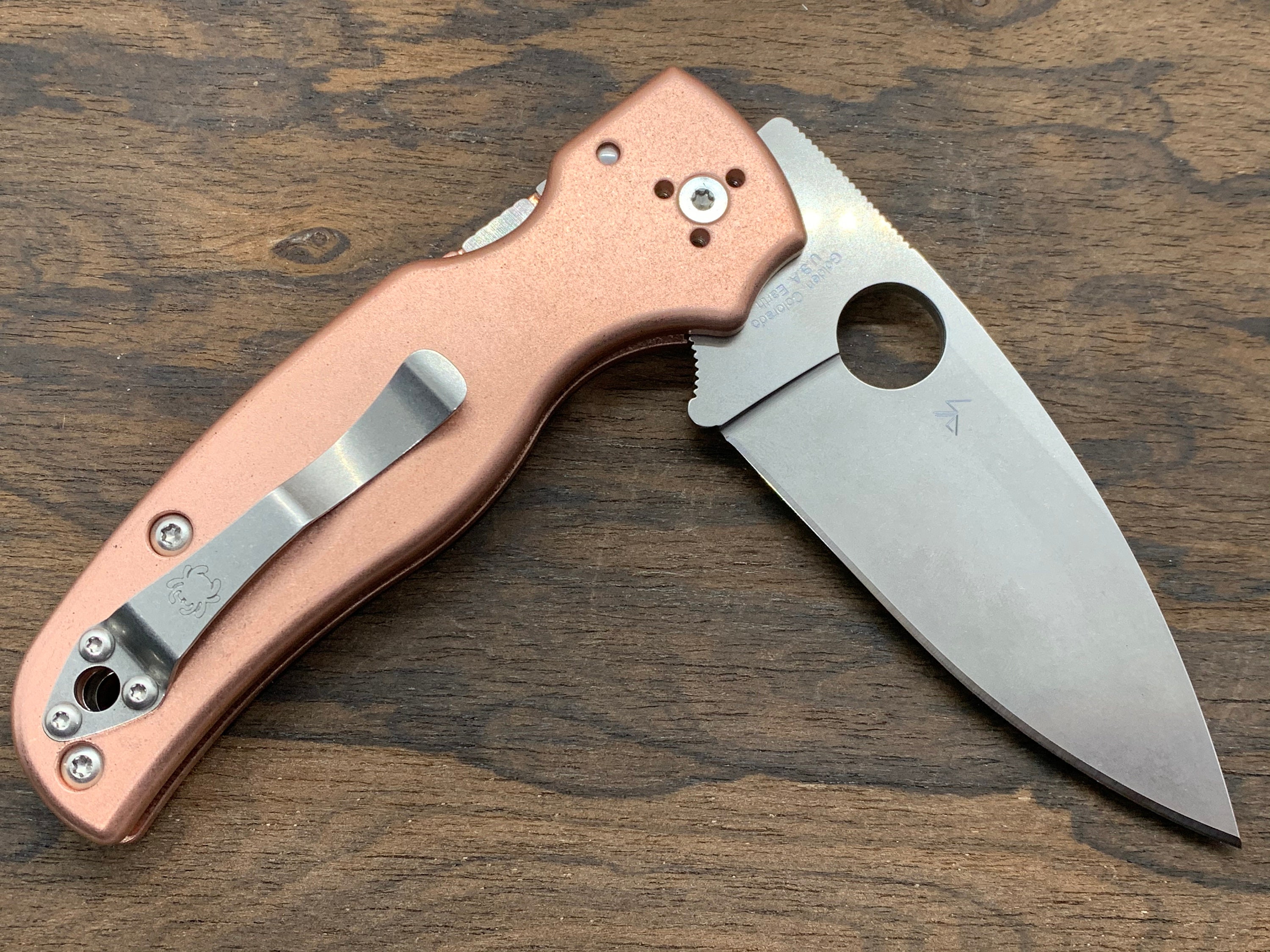 Tumbled Copper Knife Scales for SHAMAN Spyderco Folding Knife Etsy