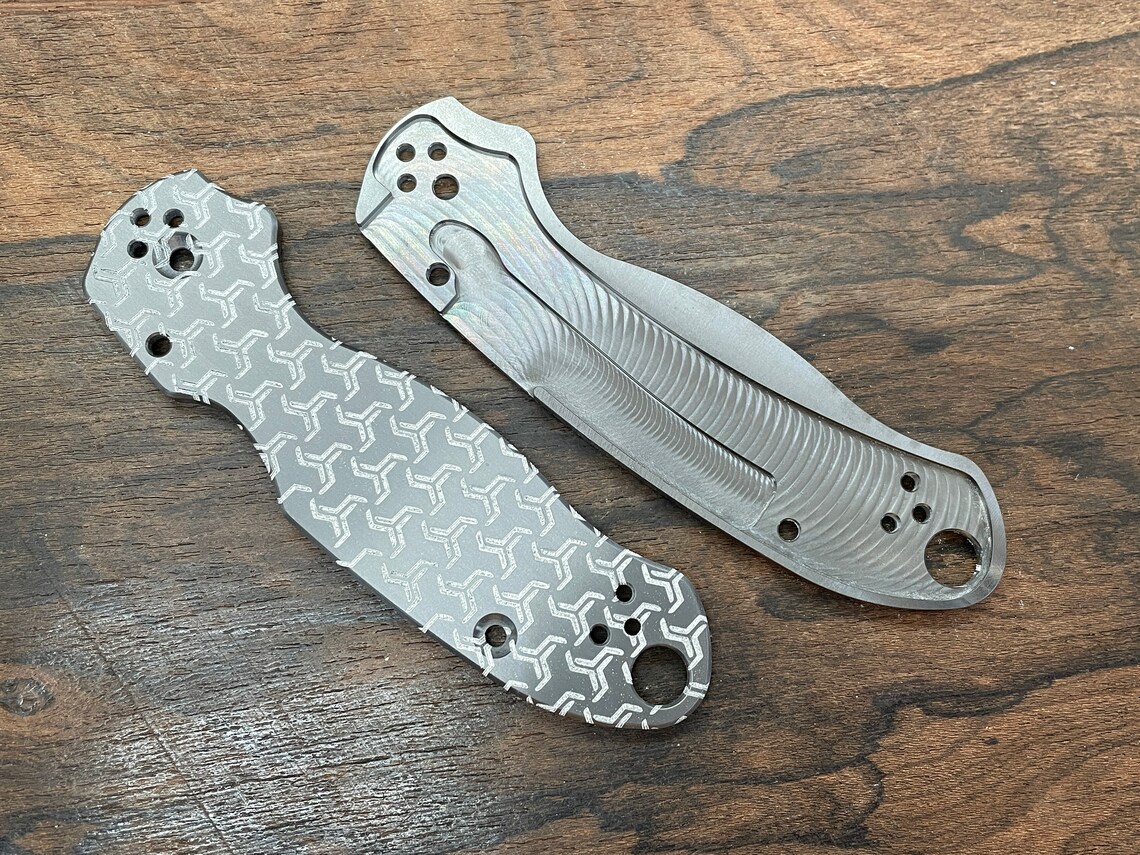 TURBO Deep Engraved Zirconium Knife Scales for PM3 Spyderco Etsy