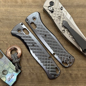 Black engraved FRAG cnc milled Titanium Scales for Benchmade Bugout 535 Birthday Gift Idea Christmas Gift