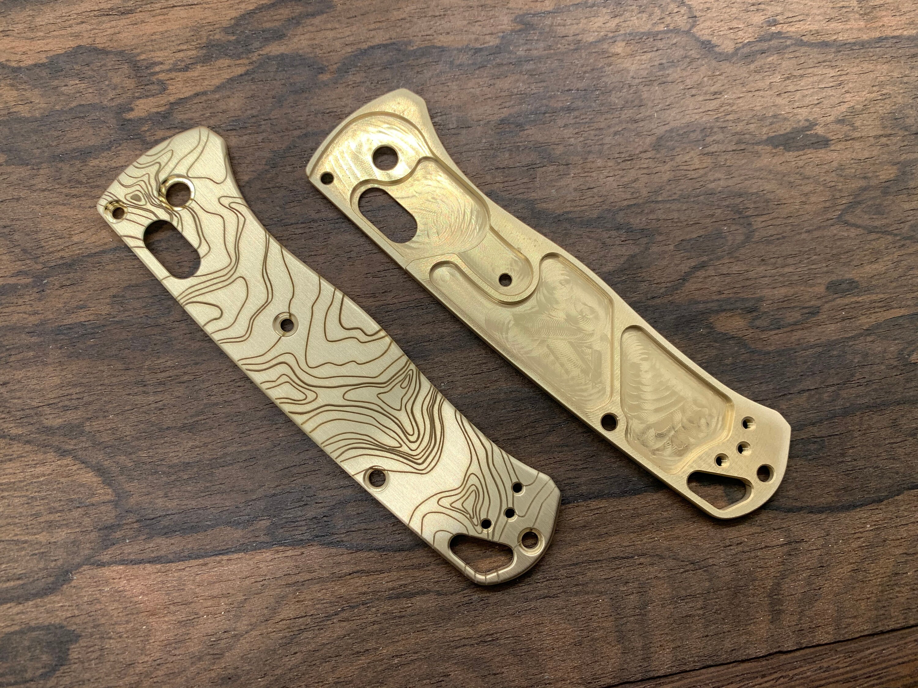 BRASS Topo engraved Knife Scales for Benchmade Bugout 535 Etsy