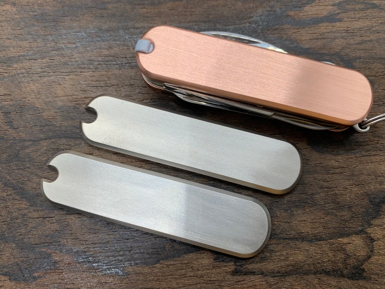 58mm Brushed Titanium Swiss Army knife Scales Victorinox Etsy