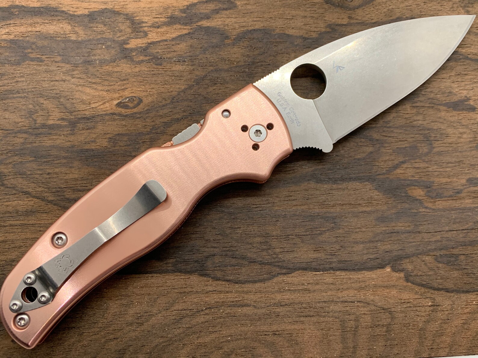 Brushed Copper Knife Scales for SHAMAN Spyderco Folding Knife Etsy