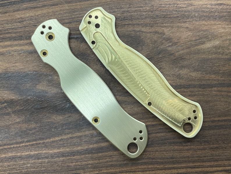 Brushed Brass Knife Scales for PM2 Spyderco Para Military 2 Etsy