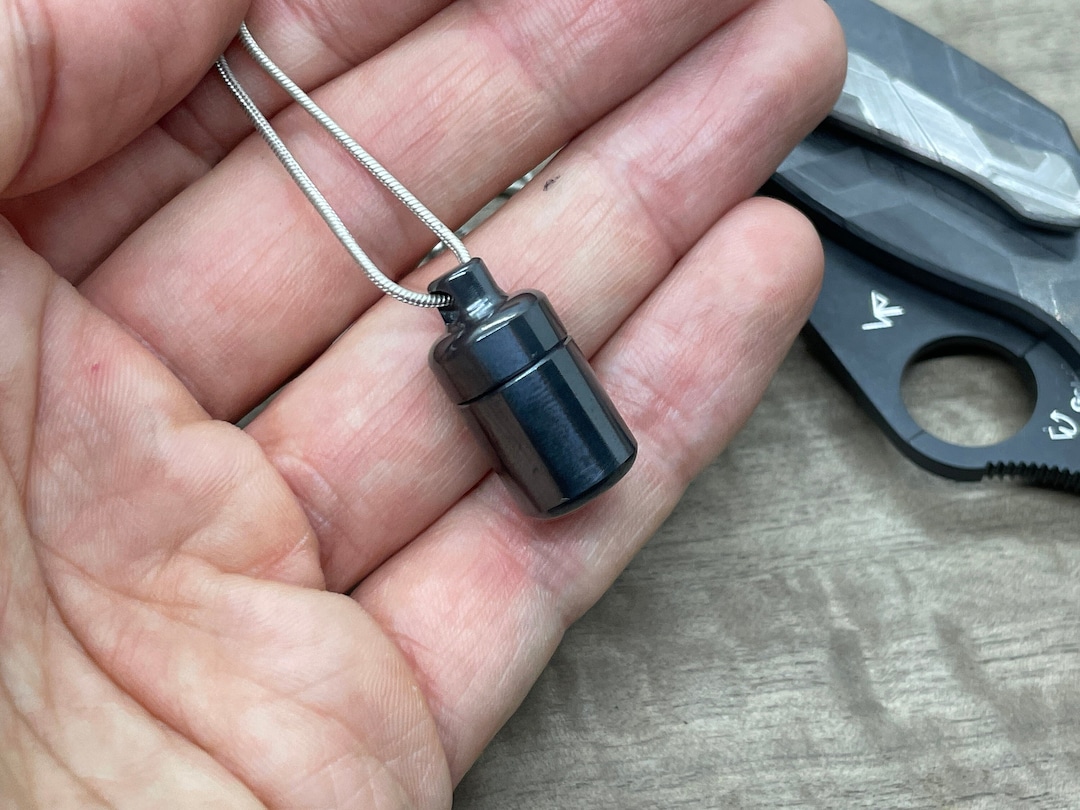 Black Zirconium Keychain Pet urns for dogs Human Urn necklace Pet memorial MetonBoss Key fob EDC Every Day Carry Birthday gift ideas