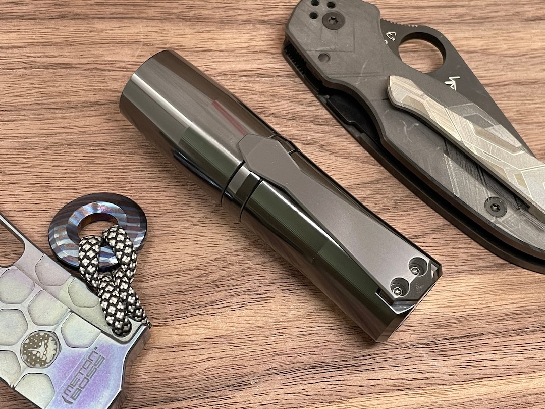 EDC Flashlight Torch Black Zirconium Superconductor Custom EDC Tool Outdoor Every Day Carry EDC gear 50th birthday gift Father’s Day gift