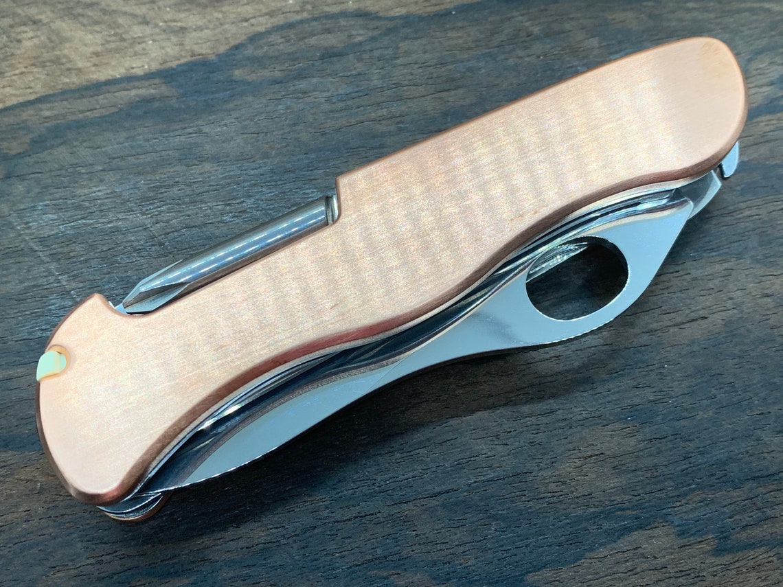 111mm Brushed Copper Swiss Army Knife Scales Victorinox Scales Etsy
