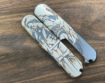 St. MICHAEL the Archangel 91mm Titanium Scales for Swiss Army SAK Birthday Gift Idea Christmas Gift