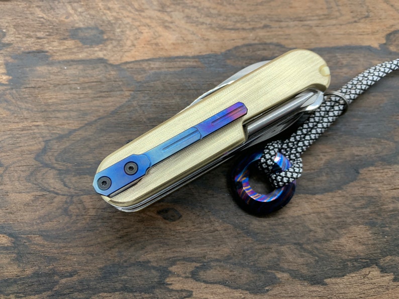 91mm Brass Swiss Army Knife Scales Flamed Titanium CLIP Rubies Etsy