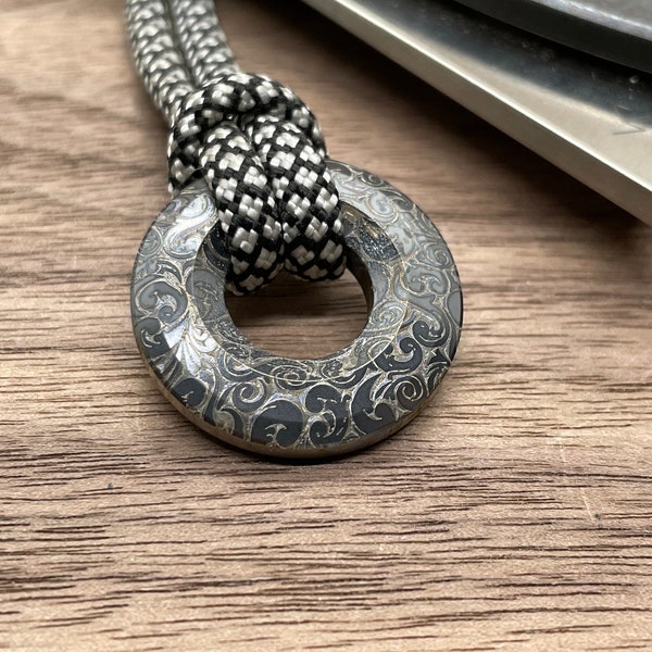 Schwarze VICTORIA TITANIUM Perle Paracord Perle Anhänger Geburtstag Geschenkidee Weihnachten Geschenkidee