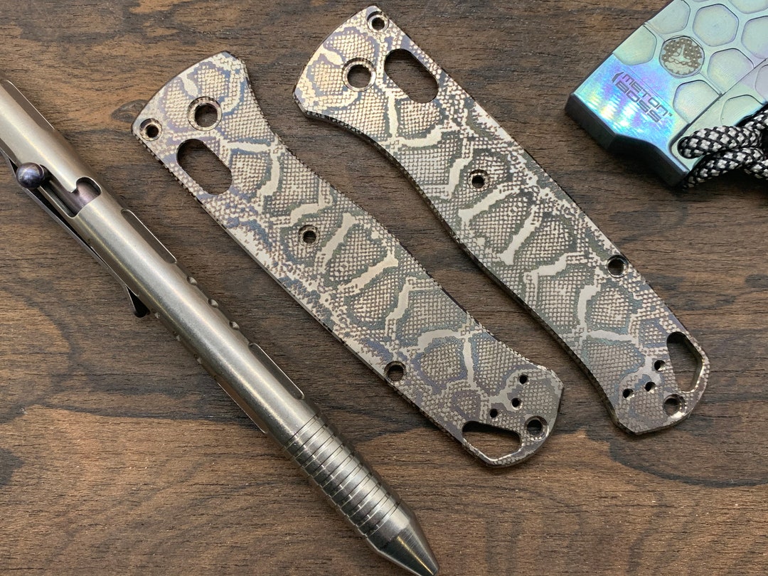 REPTILIAN V3 Engraved Titanium Knife Scales for Benchmade Etsy