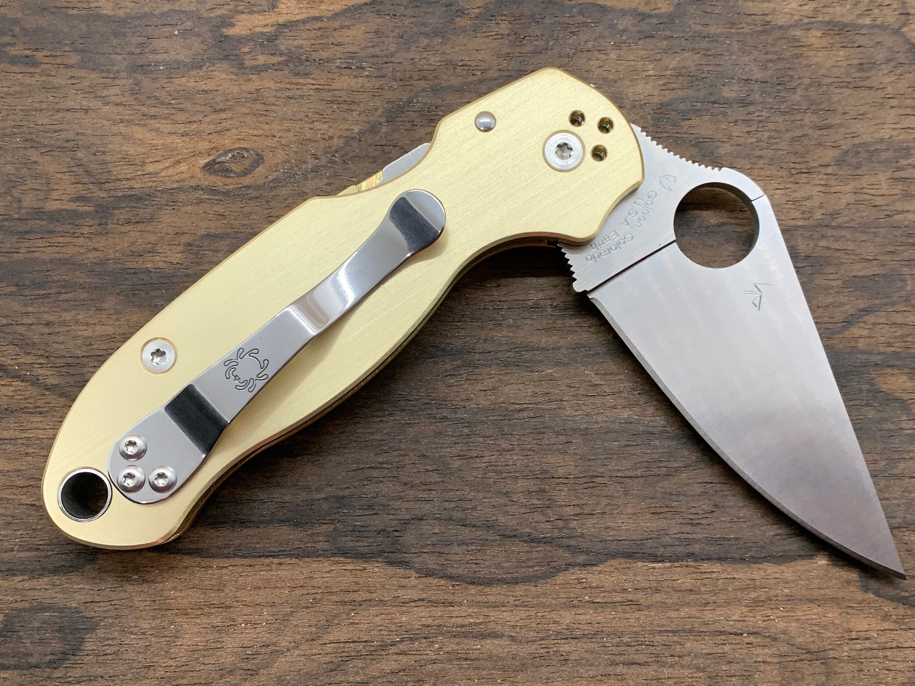 Brushed BRASS Knife Scales for PM3 Spyderco Para Military 3 Etsy