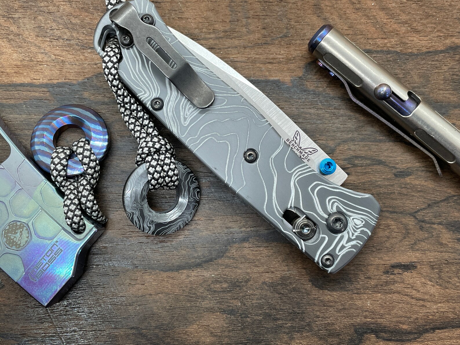 Black Zirconium TOPO engraved Knife Scales for Benchmade Etsy