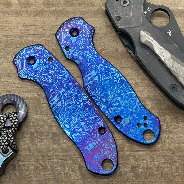 ALIEN heat ano engraved Titanium Scales for Spyderco Para 3 Birthday Gift Idea Christmas Gift