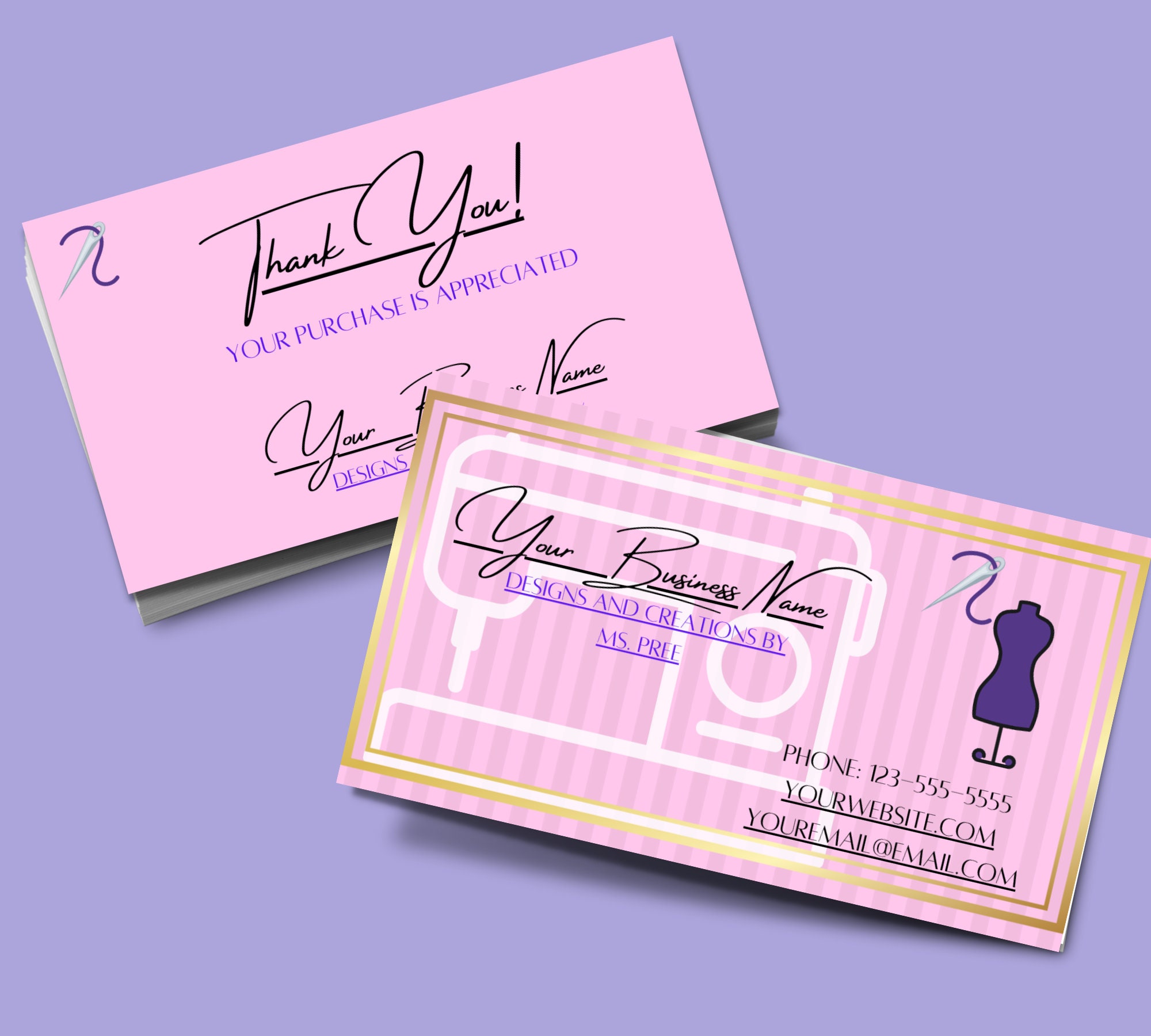 Editable Business Card Template Seamstress Business Card - Etsy