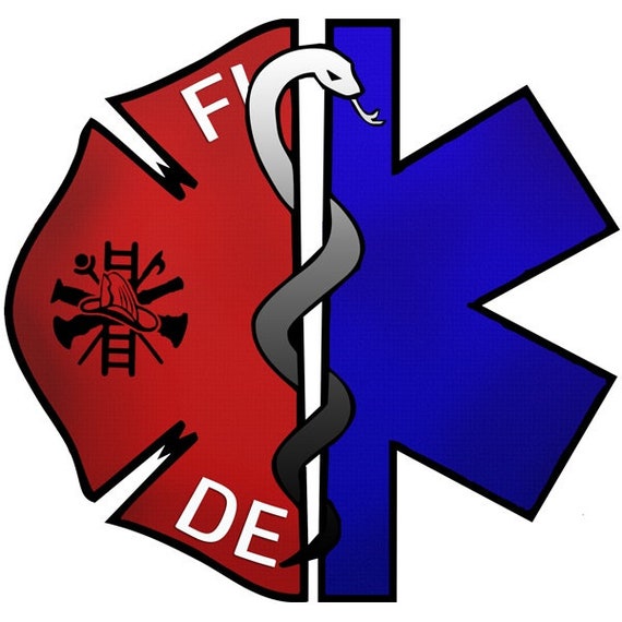 thumbnail image 2 of Star Of Life & Thin Red Line Firefighter Decal - 4" Vinyl Sticker For Cars & More 2 of 12