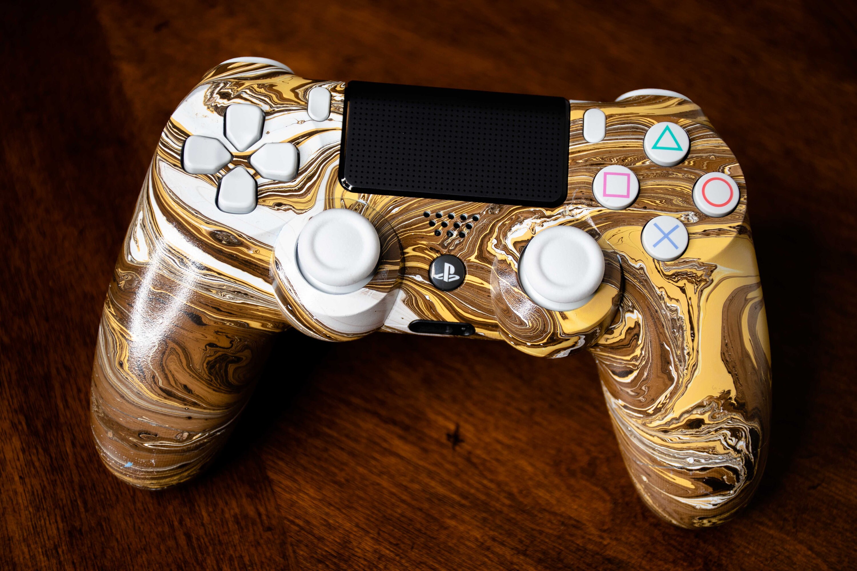Schokolade Und Carmel Ps4 Controller Braun Gold Weiss Etsy