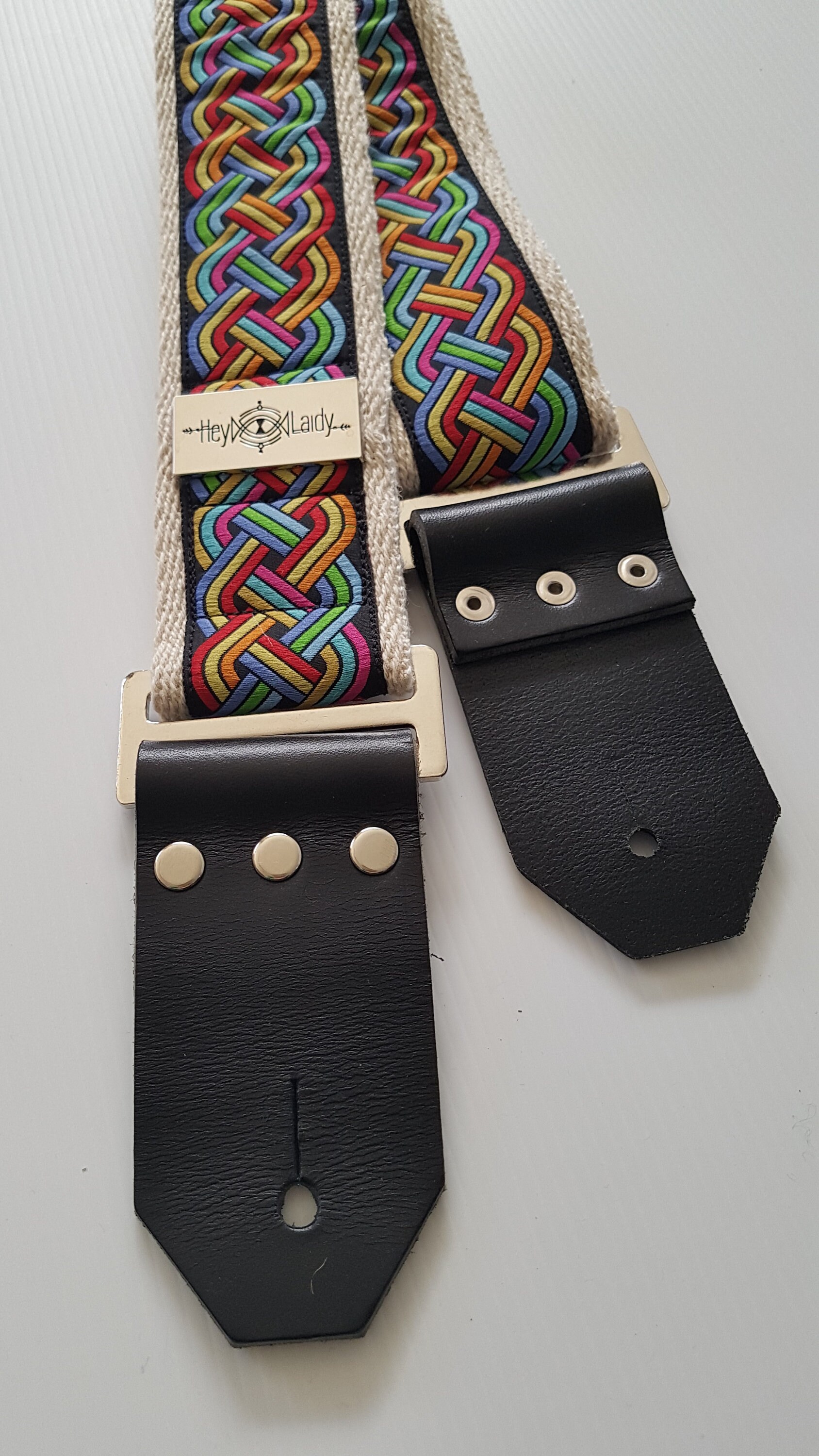 Guitar Strap – 'she's A Rainbow' Vintage Style Strap on Eco