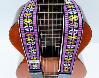 Guitar Strap – 'Are You Gonna Be My Girl' Vintage Style Strap on Eco-Friendly Hemp Webbing