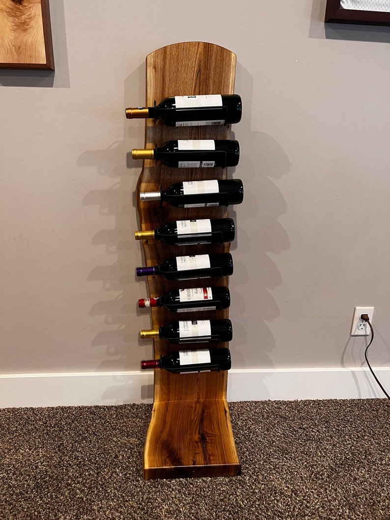 Live Edge Wine Rack Floor Standing Butternut Etsy
