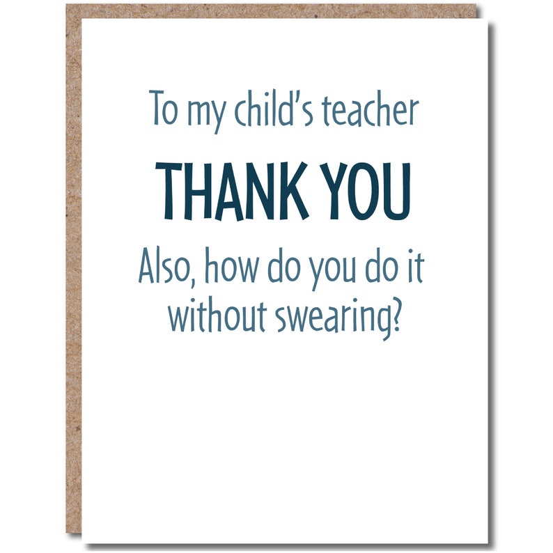 Teacher Thank You Card Teacher Appreciation Card Teacher image 1