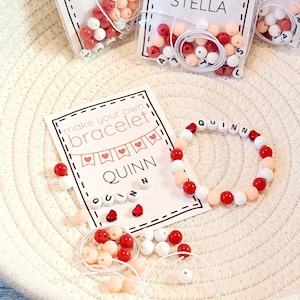 Personalized Valentines Day Bracelet Making Kit, Kids Valentines Day Craft Kit, Personalized Bracelet Craft Kit, Kids Valentines Day Party
