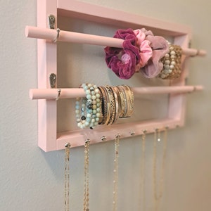 Light Pink Wall Hanging Bracelet and Necklace Holder, Kids Jewelry Organizer for Little Girl 画像 9