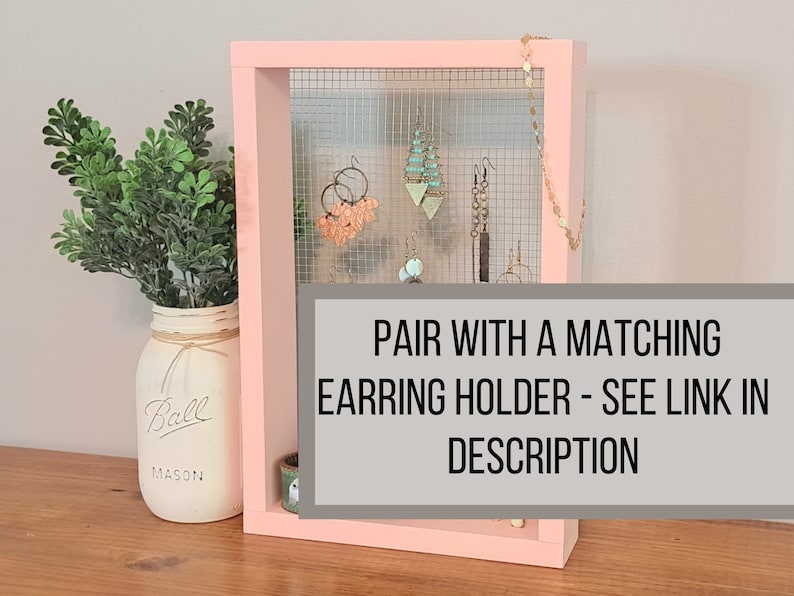 Light Pink Wall Hanging Bracelet and Necklace Holder, Kids Jewelry Organizer for Little Girl 画像 11